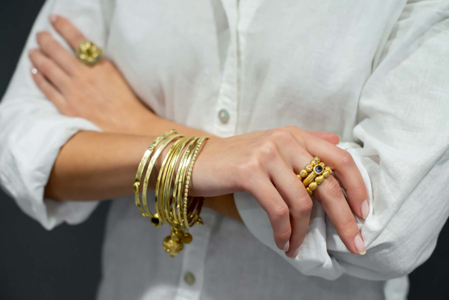 22 Karat Gold Granulation Bead Ring