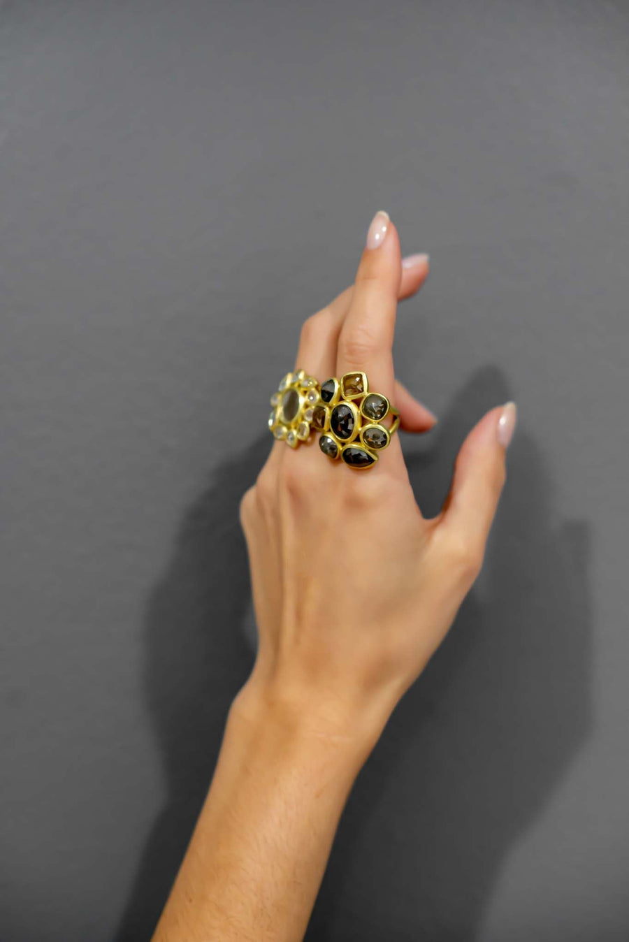 Platinum Milky Diamond Daisy Ring