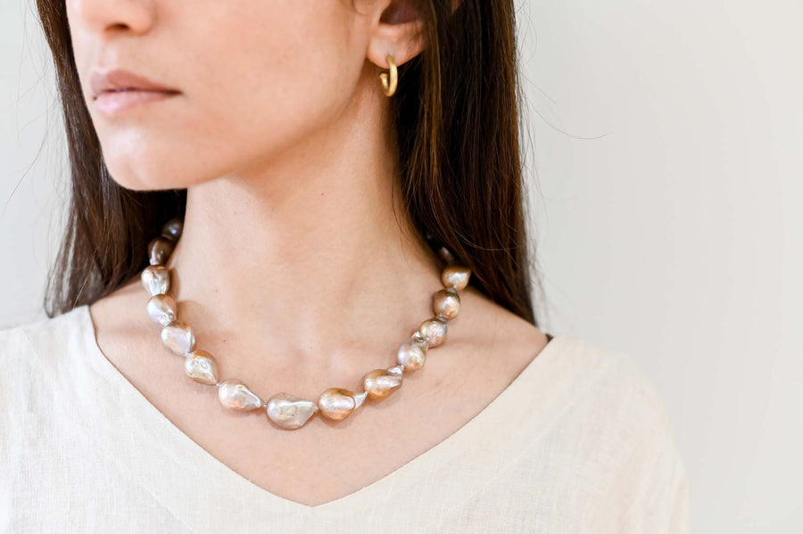 Pink Baroque Pearl Necklace