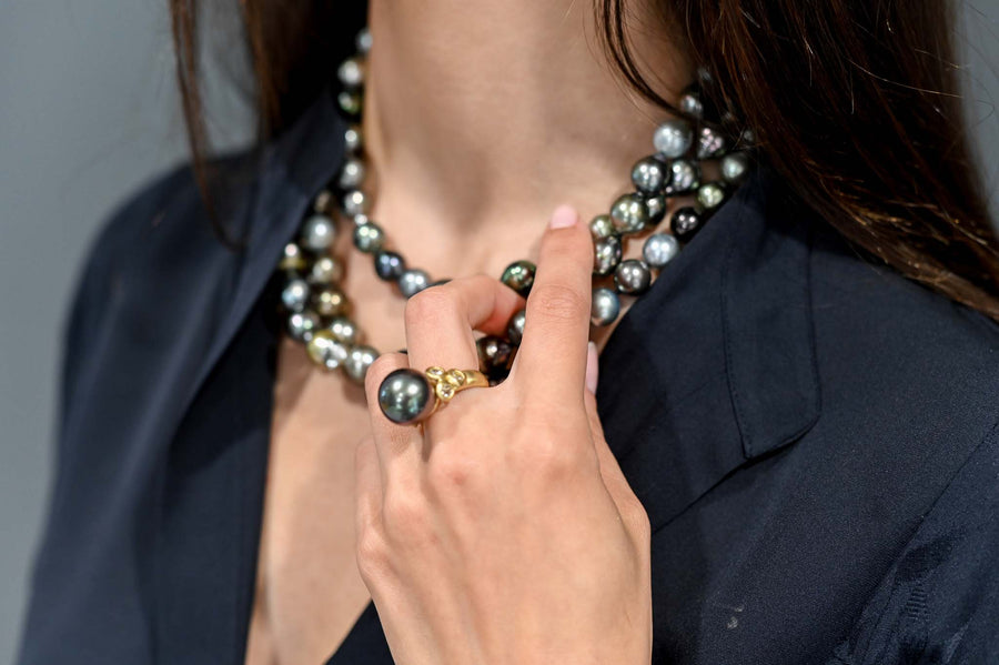 Silver Gray Tahitian Pearl Necklace