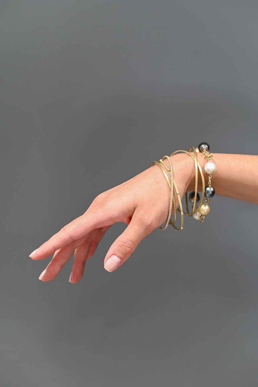 18 Karat Gold Micro Pave Diamond Bangle