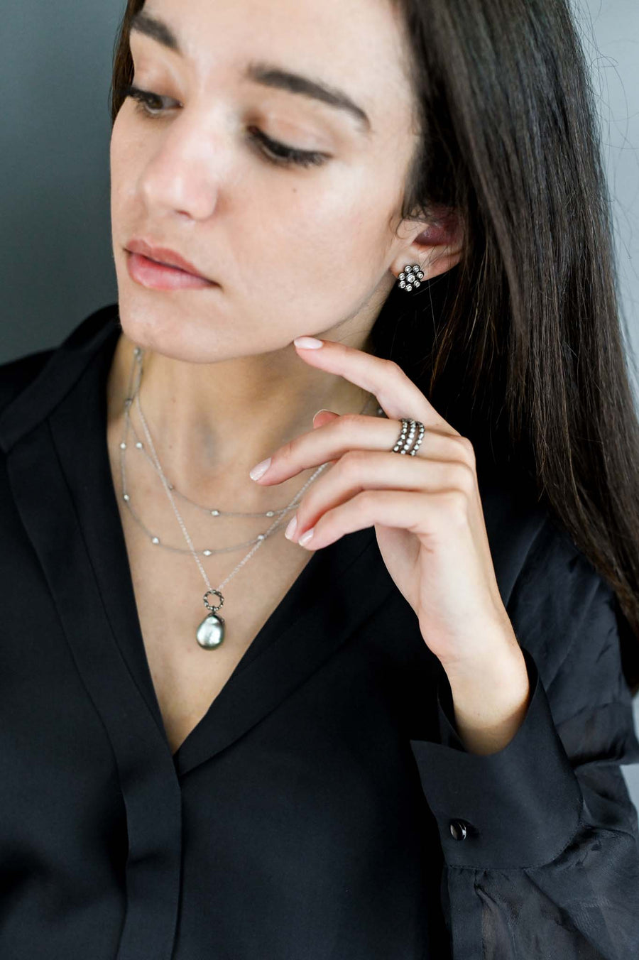 Platinum Diamond Station Necklace