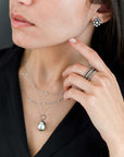 18 Karat Gold Black Rhodium Diamond Daisy Earrings With Pearl Drops