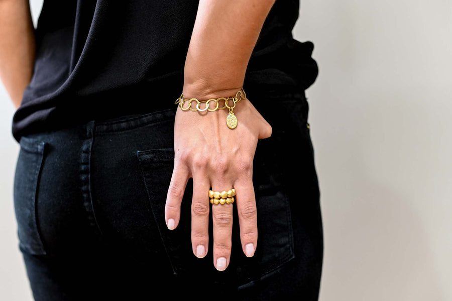18 Karat Gold Round Chain Link