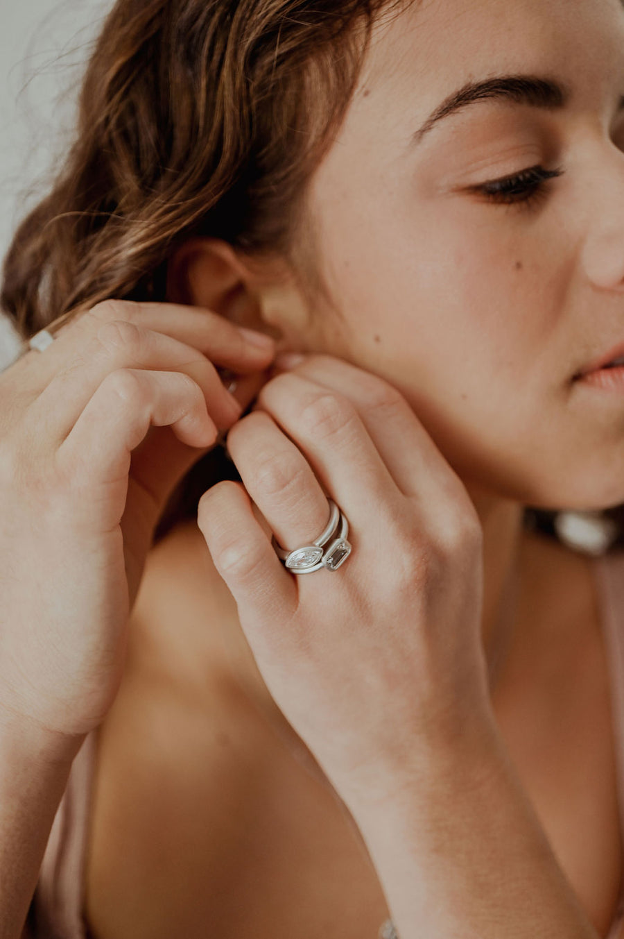 Platinum Emerald Cut Diamond Ring
