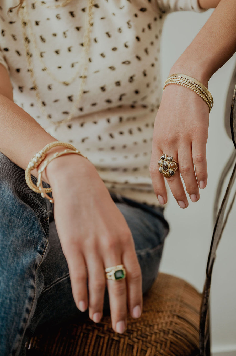 18 Karat Gold Flat Bangles