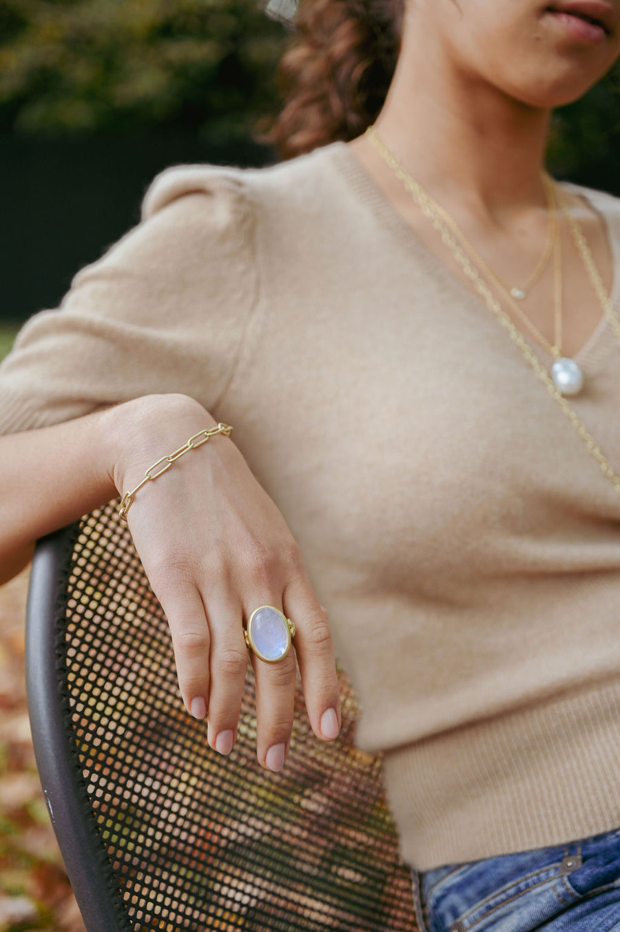 18 Karat Gold Paperclip Chain Bracelet