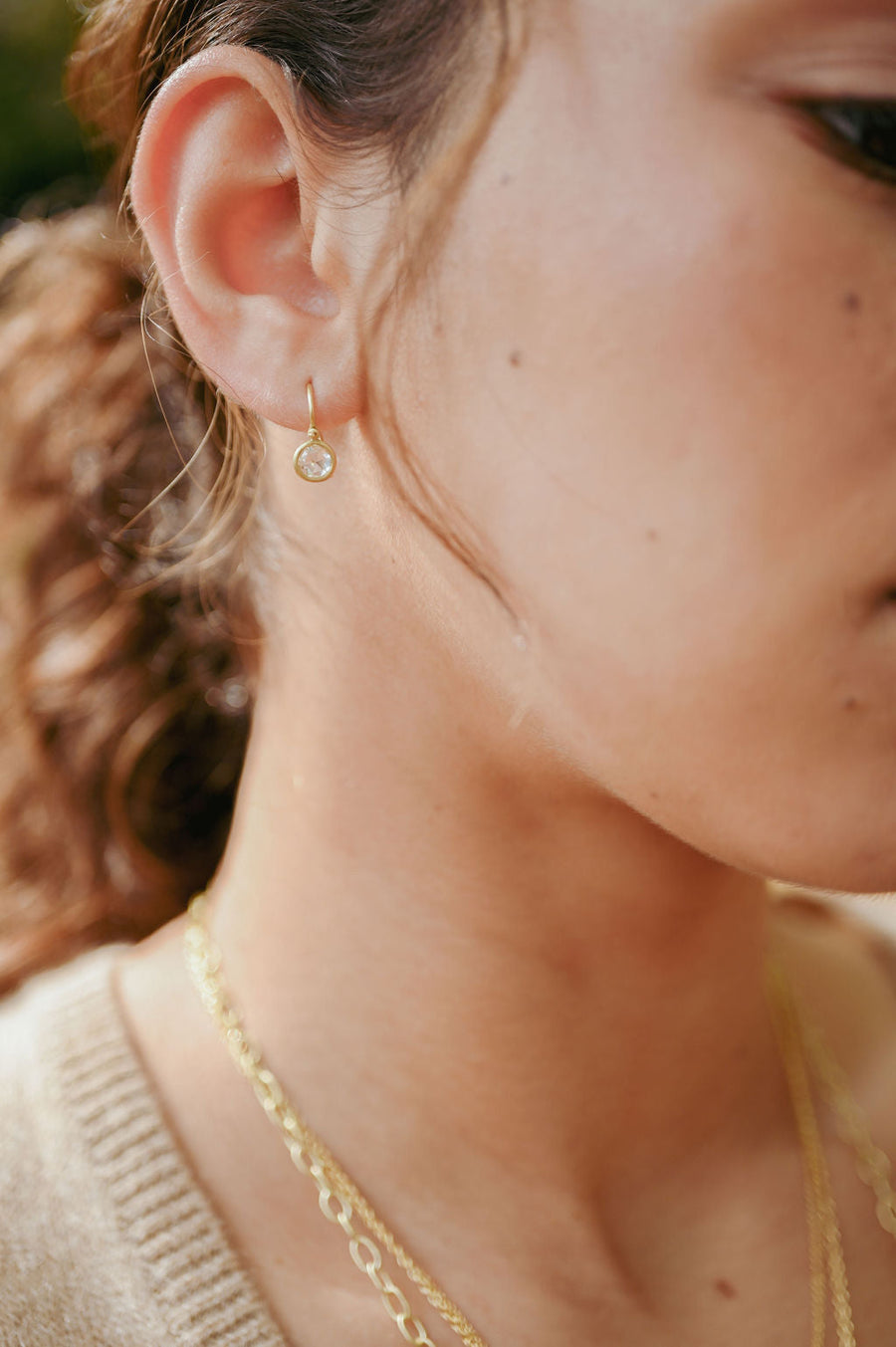 Platinum Hinged Rose Cut Diamond Drop Earrings