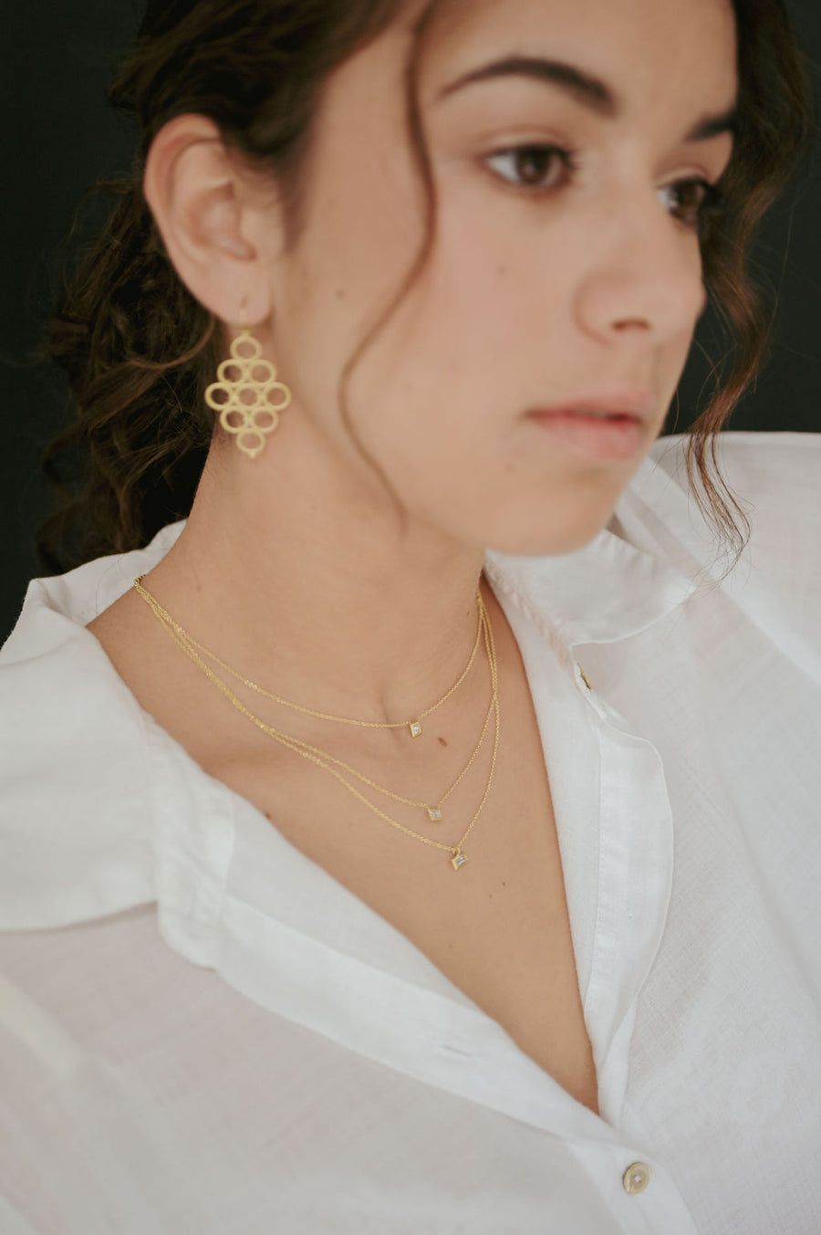 18 Karat Gold Mesh Earrings