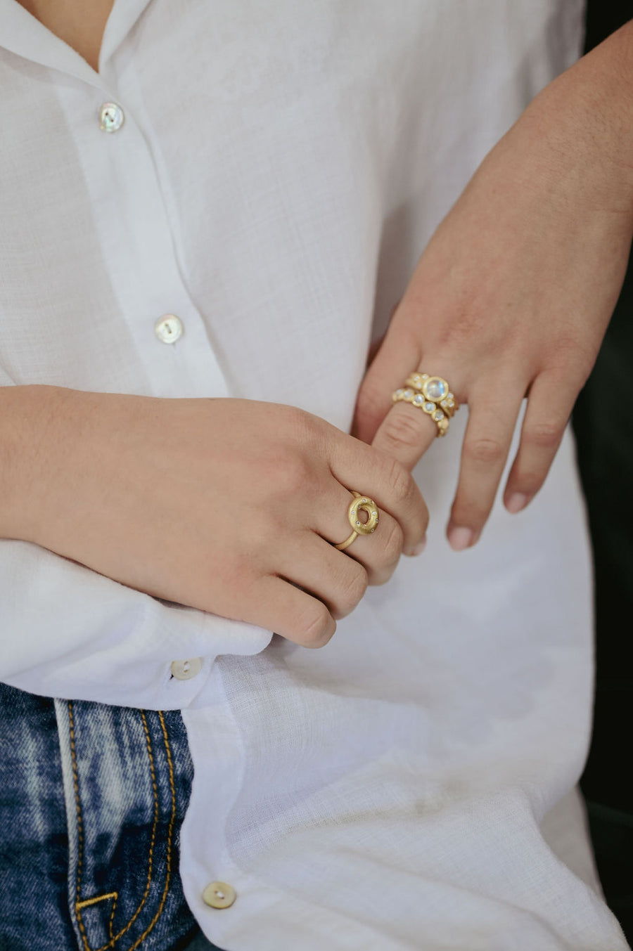 18 Karat Gold Diamond Lifesaver Ring