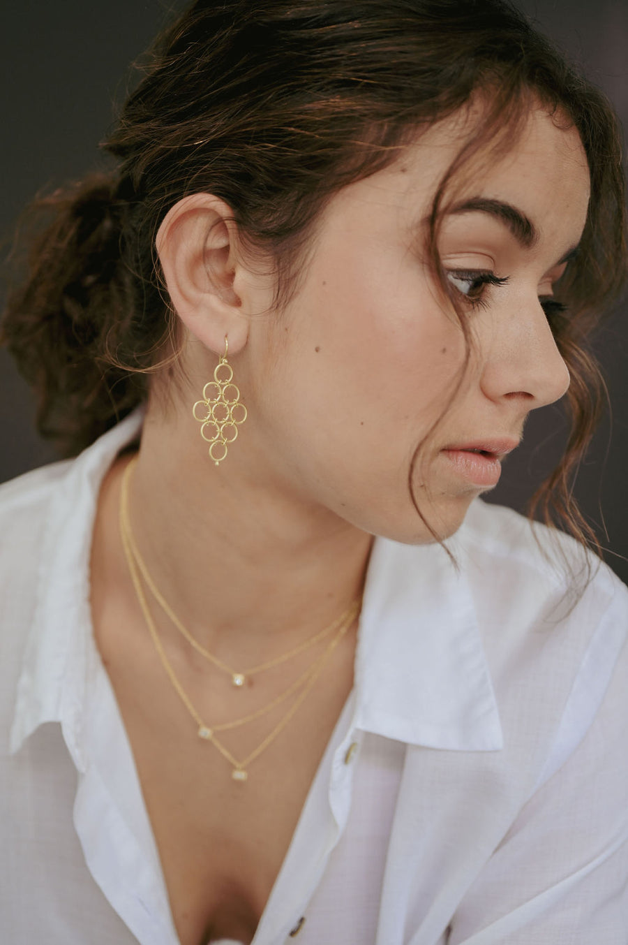 18 Karat Gold Mesh Earrings