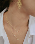 18 Karat White Gold Princess Cut Diamond Necklace