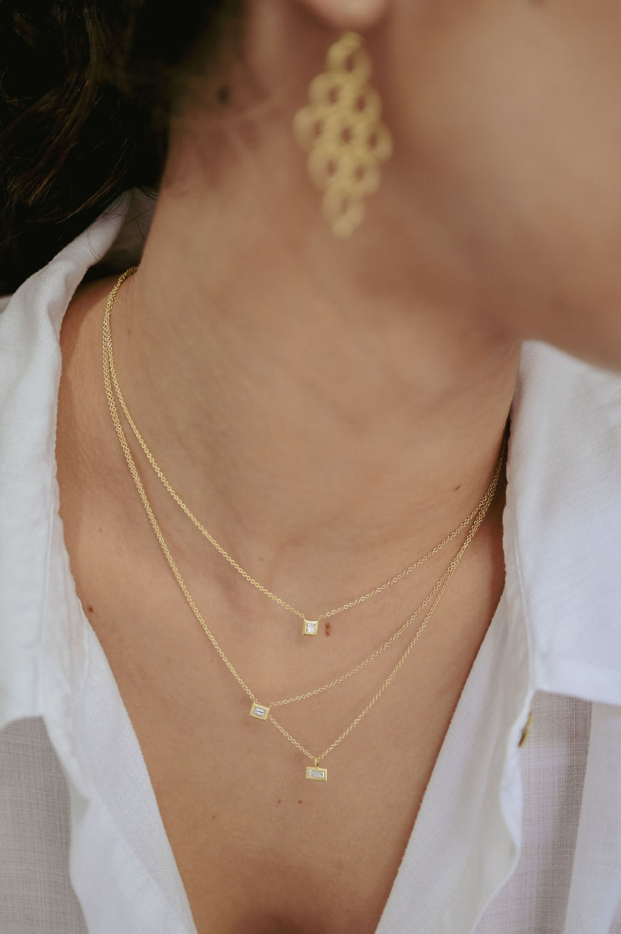 Princess Cut Solitaire Necklace