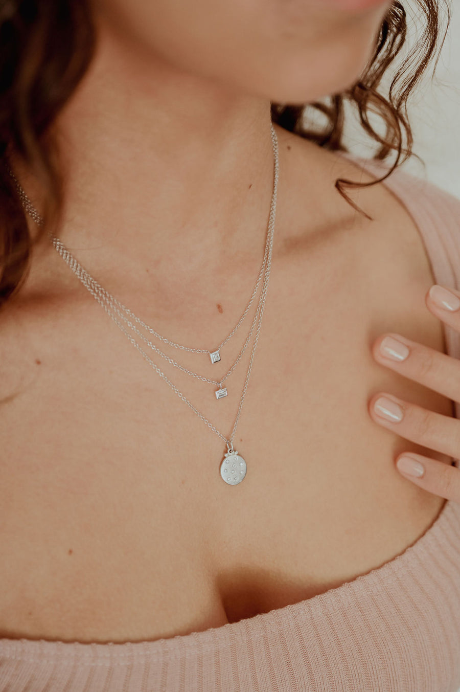 Platinum Mini Dog Tag Pendant