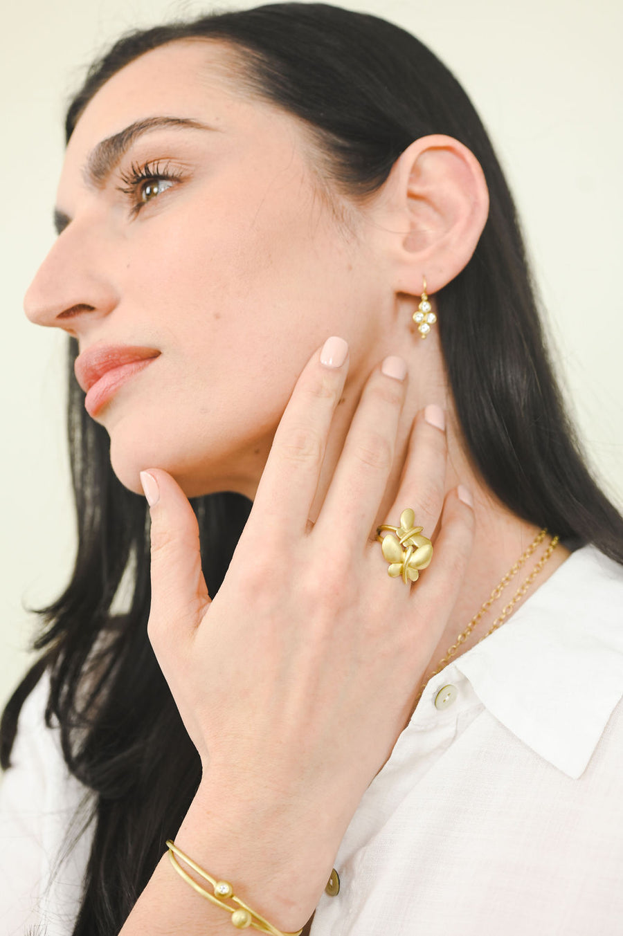 18 Karat Gold Diamond Butterfly Ring