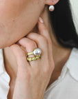 18 Karat Gold Pink Coin Pearl Earrings