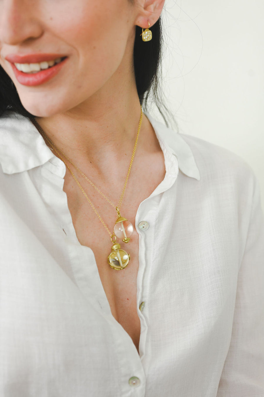 18 Karat Gold Rock Crystal Octopus Pendant - Each Sold Separately