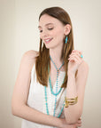 18 Karat Gold Arizona Sleeping Beauty Turquoise Bead  Necklace