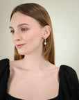 18 Karat Gold Burnished Diamond Hoops - Large