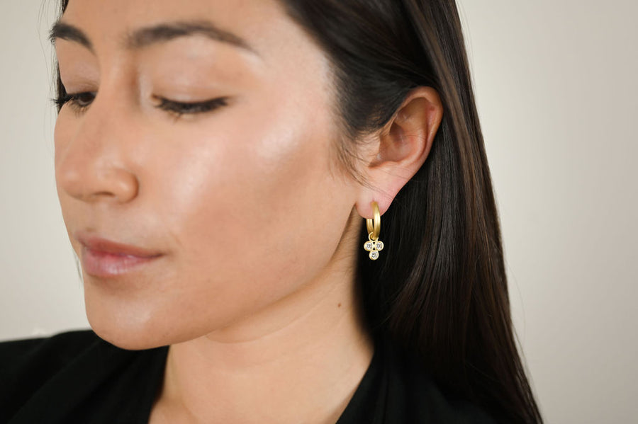 18 Karat Gold Triple Diamond Trio Drops