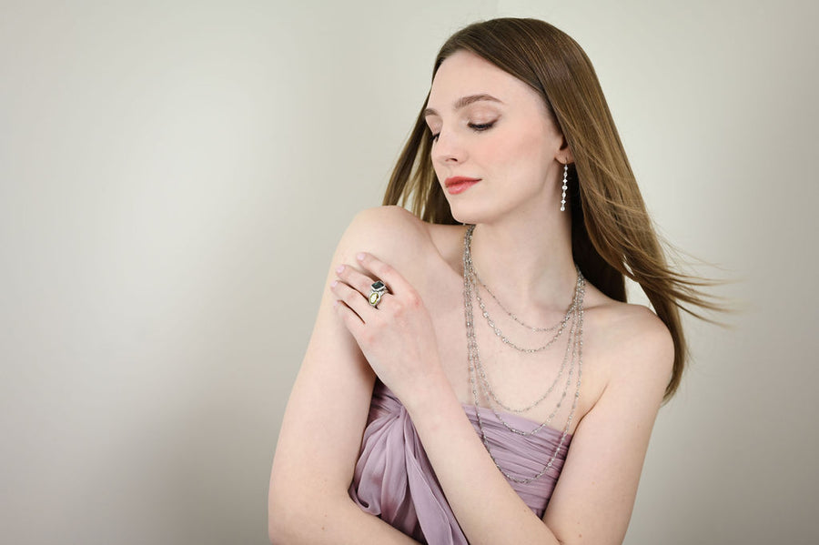 Platinum Rose Cut Diamond Necklace