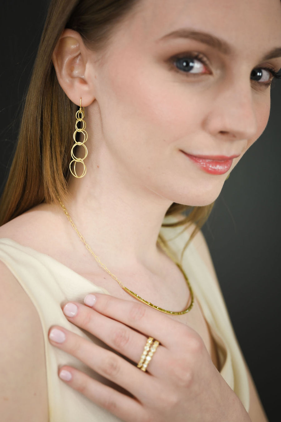 18 Karat Gold Double Loop Twist Earrings
