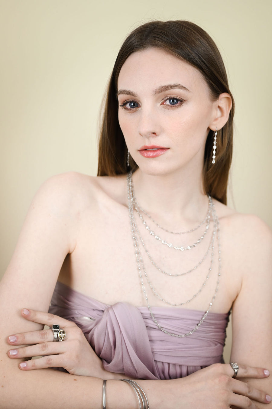Platinum Rose Cut Diamond Necklace