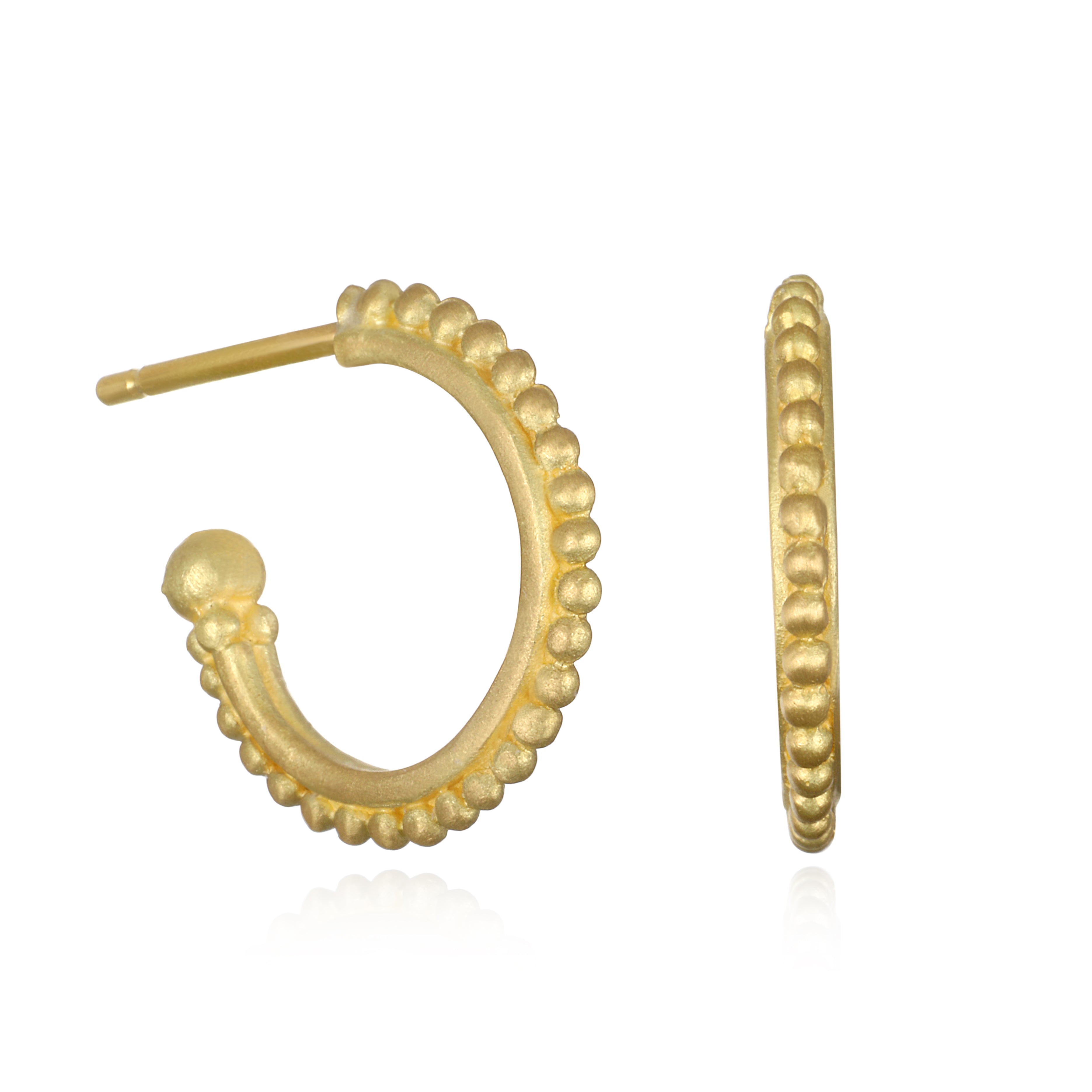 18K Earring 750 Fine Saudi Real Gold Hoop Loop & Knot
