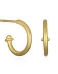 18 Karat Gold Granulation Detail Huggy Hoops with Posts