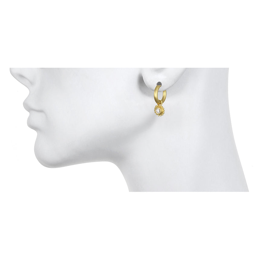 18 Karat Gold Diamond Granulation Drops