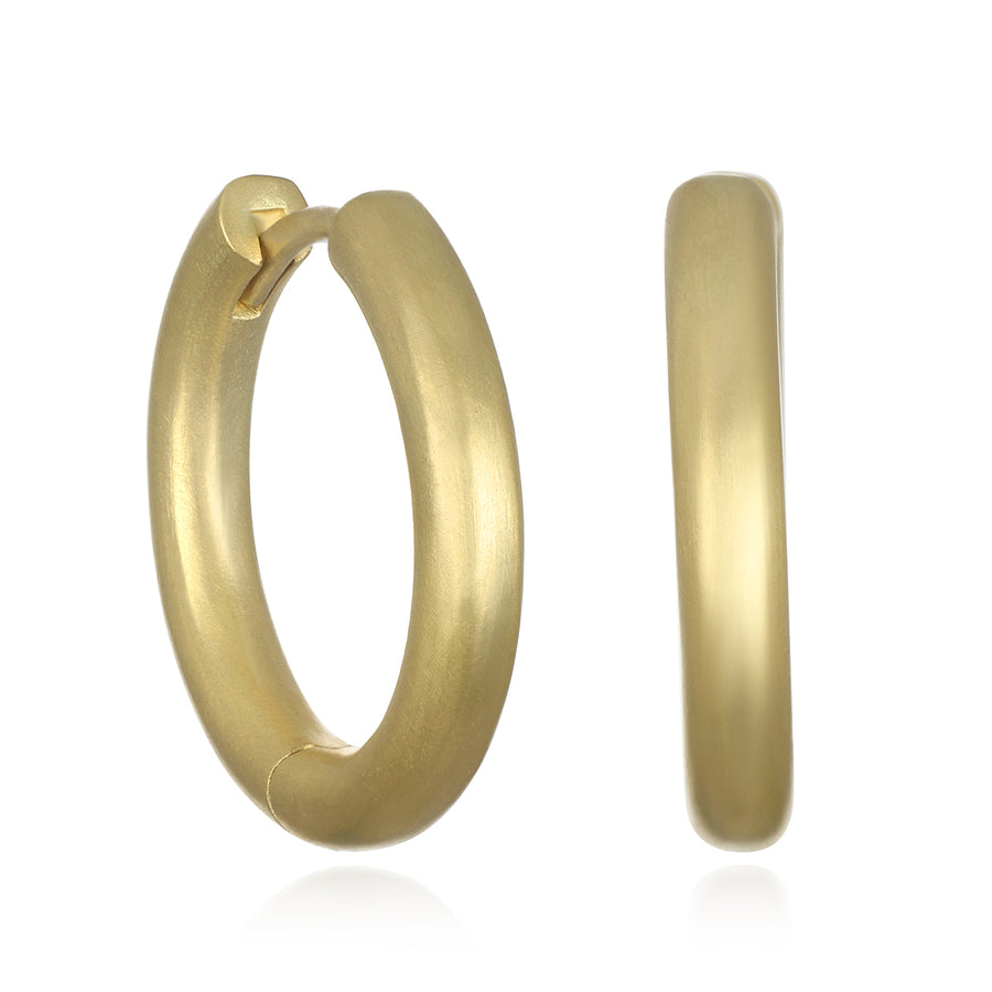 18 Karat Gold Hinged Hoops - Medium