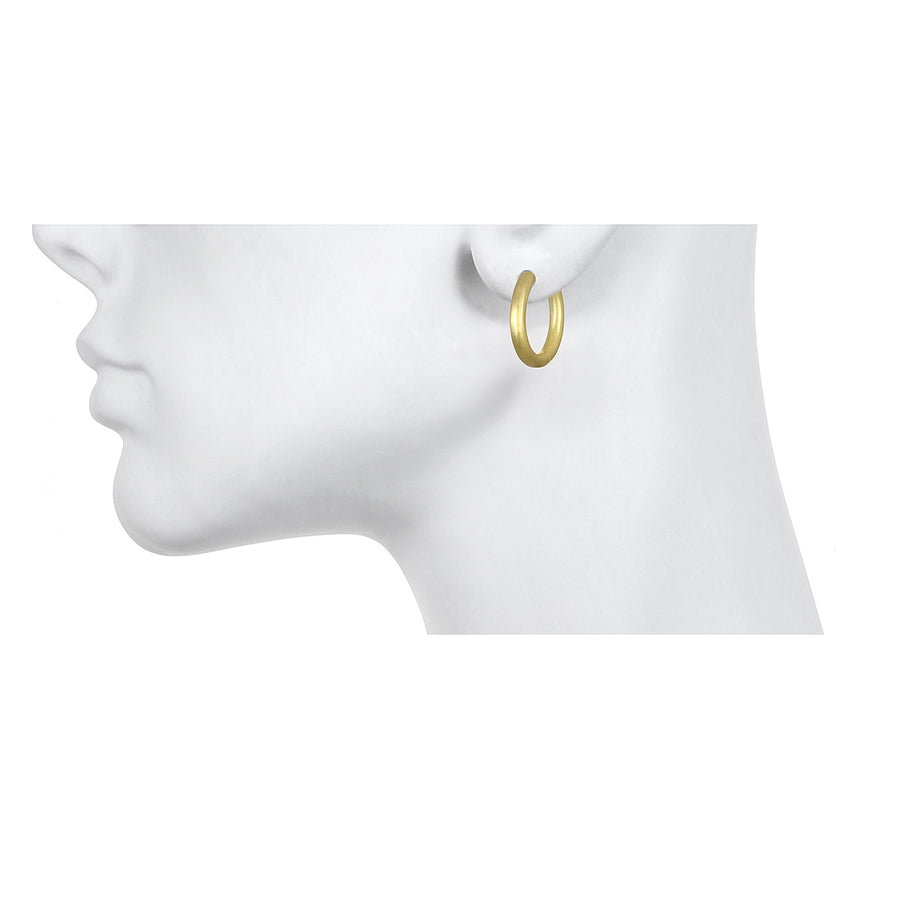 18 Karat Gold Hinged Hoops - Medium