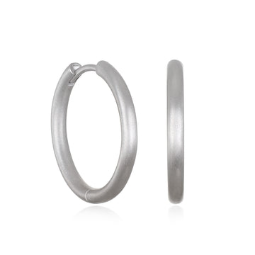 Platinum Hinged Hoops - Large