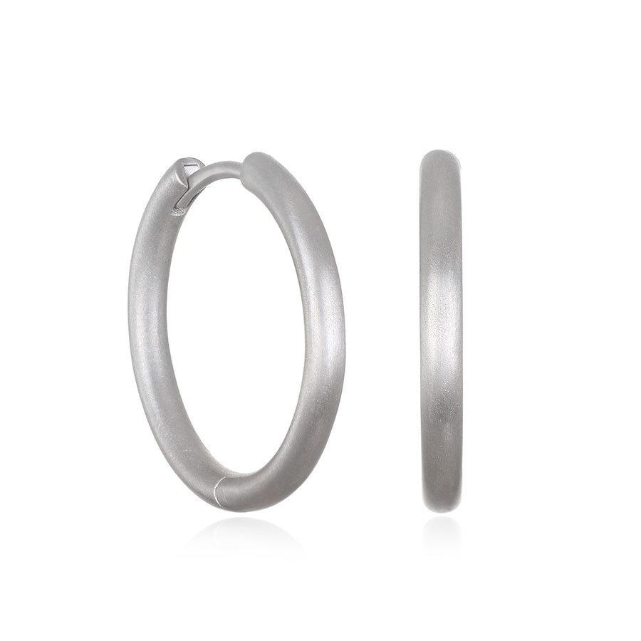 Platinum Hinged Hoops - Large