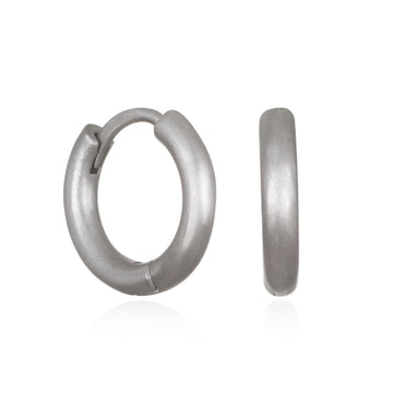 Platinum Hinged Hoops - Small