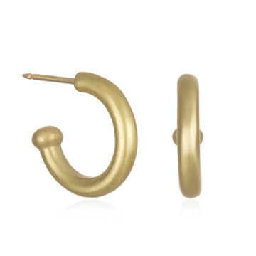 18K Gold Signature Hoops with Posts - Small