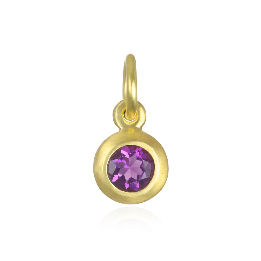 18 Karat Gold Bezel Set Colored Birthstone Charms