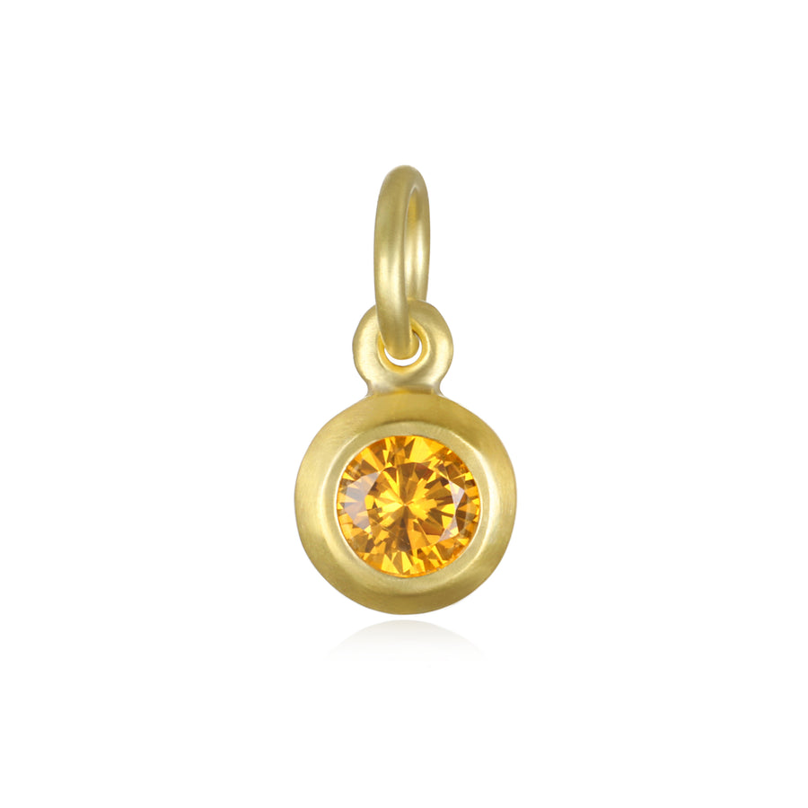 18 Karat Gold Bezel Set Colored Birthstone Charms