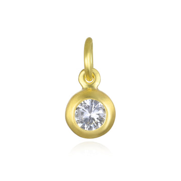 18 Karat Gold Diamond Bezel Charm