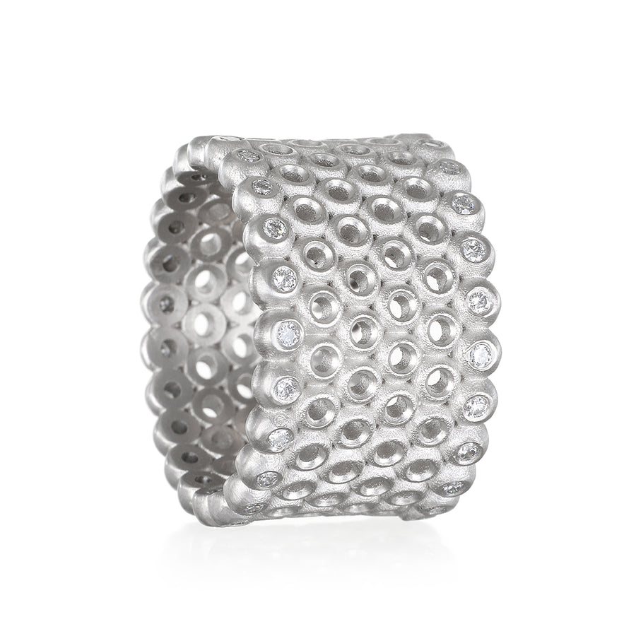 Platinum Cigar Band with Diamond Border