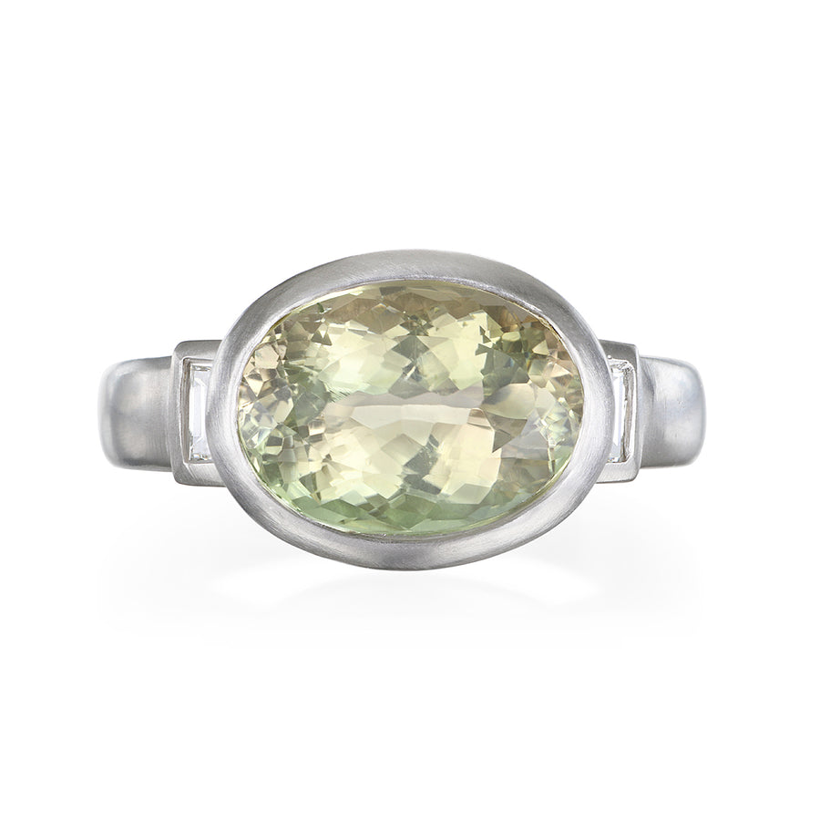 Platinum Celery Tourmaline Ring