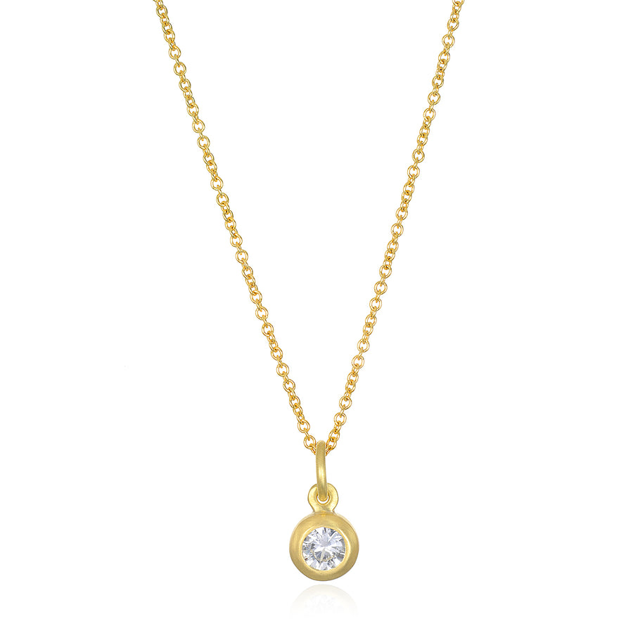 18 Karat Gold Diamond Bezel Charm