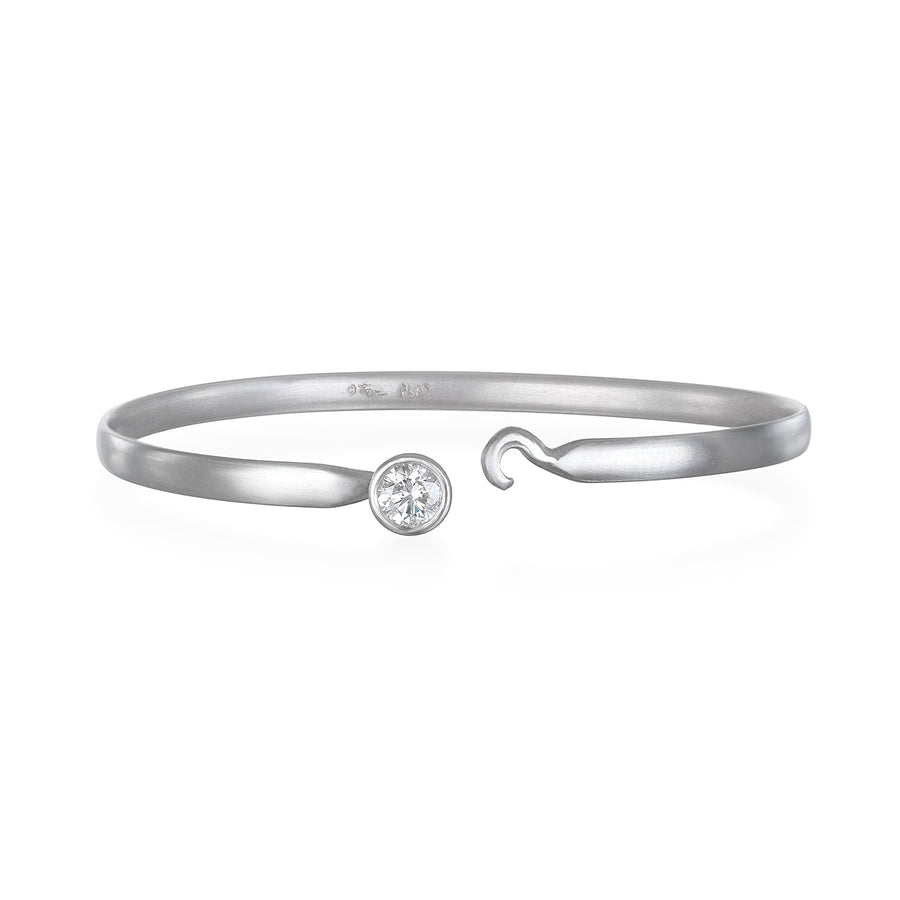 Platinum Diamond Solitaire Bangle Bracelet