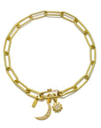 18 Karat Gold Paperclip Chain Bracelet