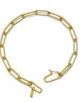 18 Karat Gold Paperclip Chain Bracelet