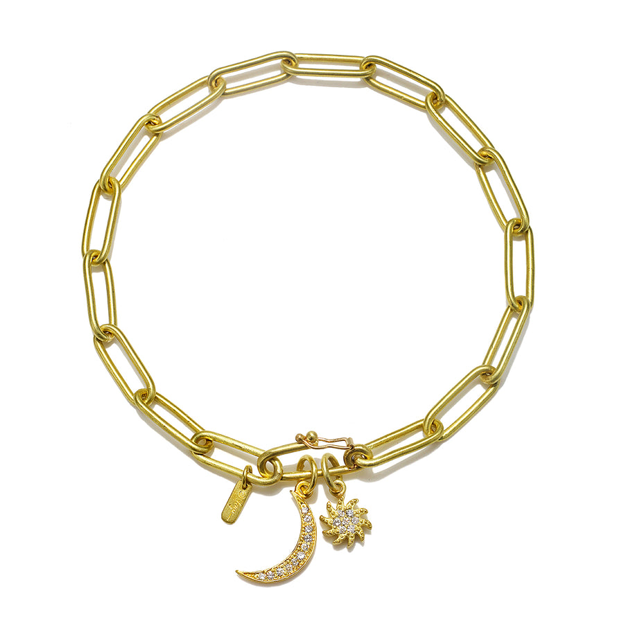 18 Karat Gold Paperclip Chain Bracelet