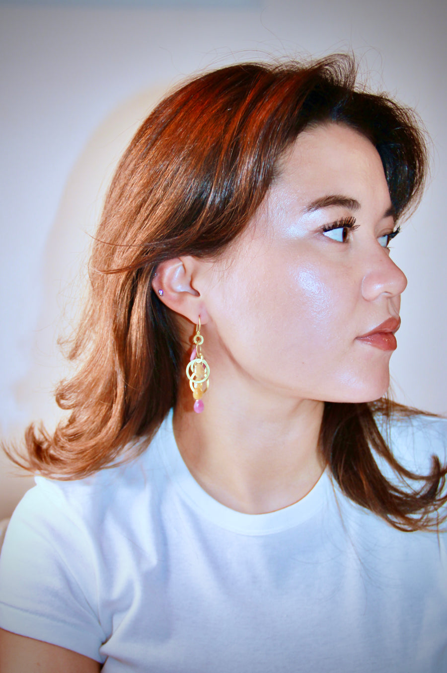 18 Karat Gold Multi-Loop Umba Sapphire Briolette Earrings