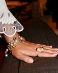 18 Karat Gold Multi-loop Black Tahitian Baroque Pearl Bracelet