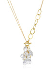 18 Karat Gold Rock Crystal Quartz Link Necklace