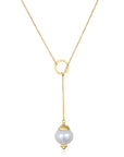 18 Karat Gold Freshwater Baroque Pearl Y Necklace